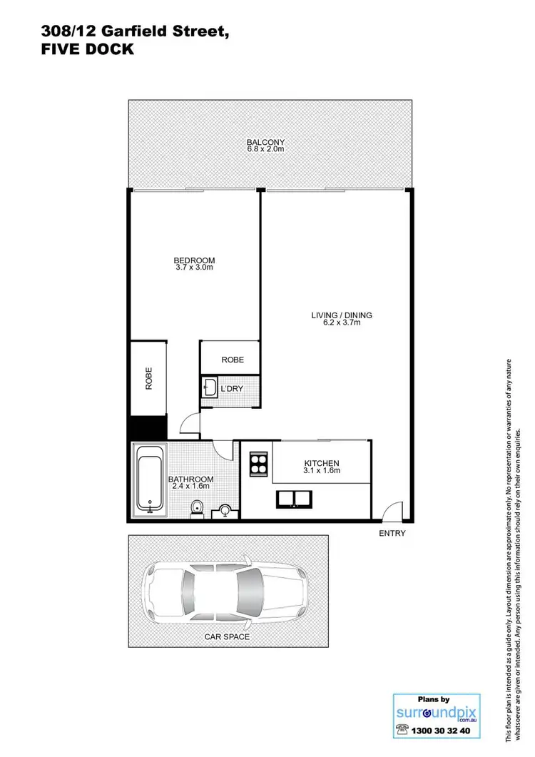 Floorplan of Homely apartment listing, 308/4-12 Garfield Street, Five Dock NSW 2046