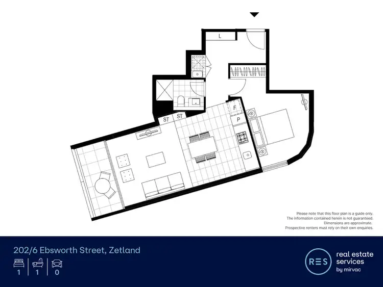 Floorplan of Homely apartment listing, 202/6 Ebsworth Street, Zetland NSW 2017