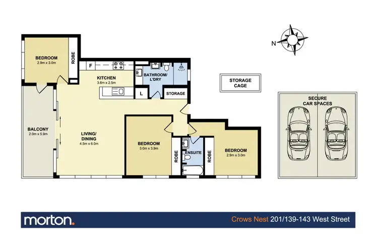 Floorplan of Homely apartment listing, 201/139-143 West Street, Crows Nest NSW 2065