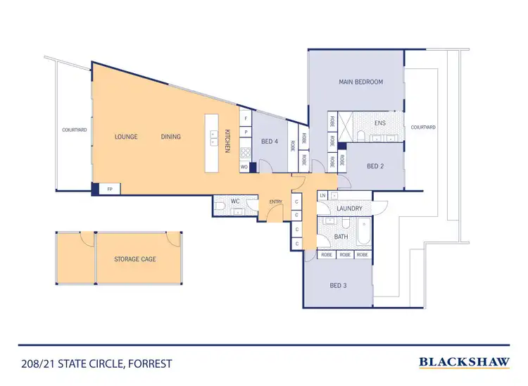 Floorplan of Homely apartment listing, 208/21 State Circle, Forrest ACT 2603