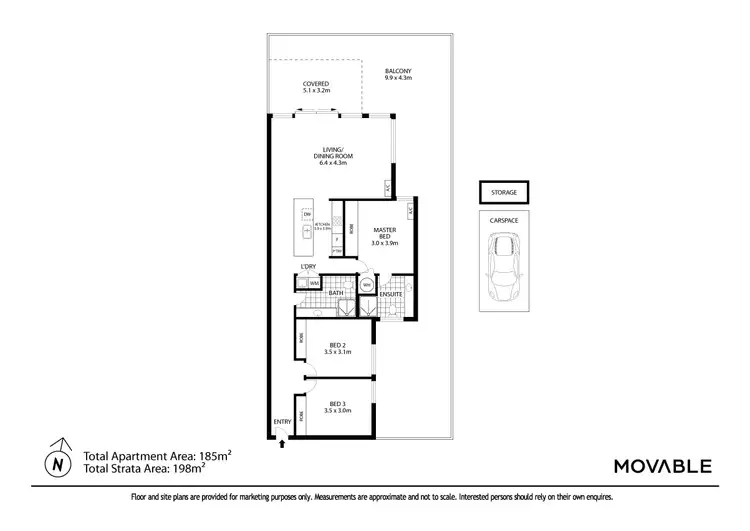 Floorplan of Homely apartment listing, 402/489 Hunter Street, Newcastle NSW 2300