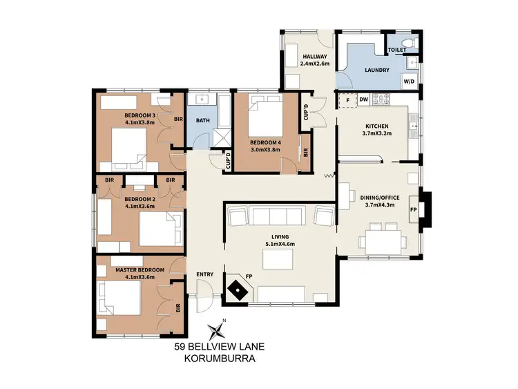 Floorplan of Homely rural property listing, 59 Bellview Lane, Korumburra VIC 3950