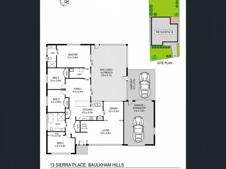 Floorplan of Homely house listing, 13 Sierra Place, Baulkham Hills NSW 2153