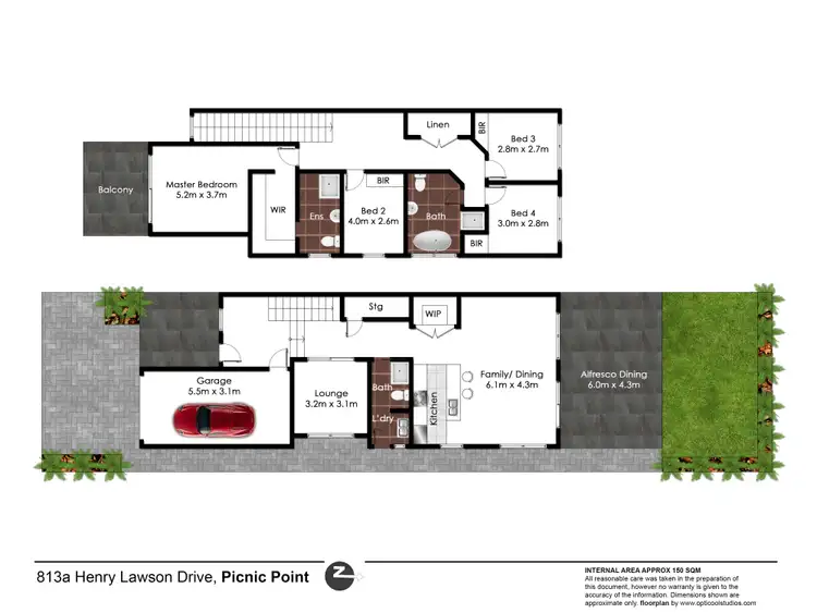 Floorplan of Homely semi-detached listing, 813A Henry Lawson Drive, Picnic Point NSW 2213