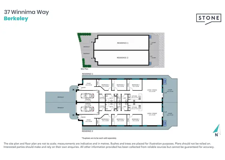 Floorplan of Homely semi-detached listing, 37 Winnima Way, Berkeley NSW 2506