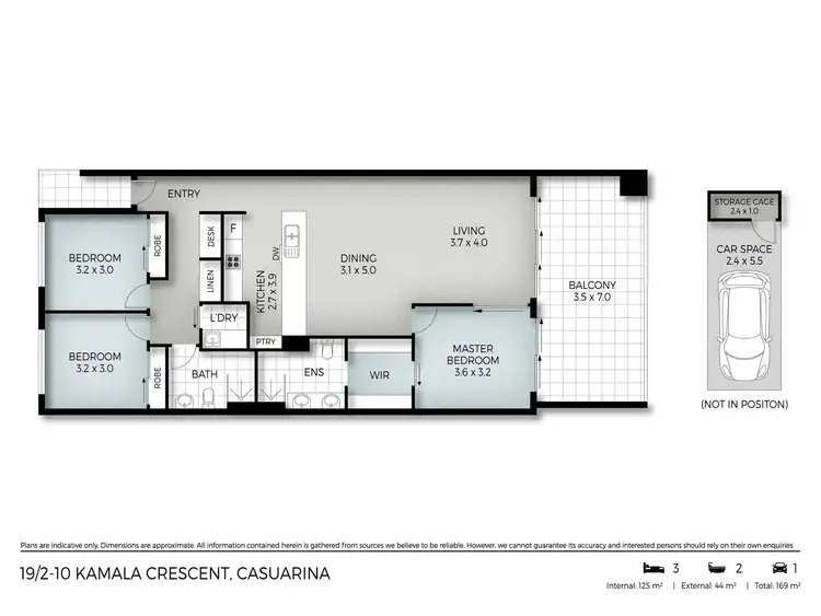 Floorplan of Homely unit listing, 19/2-10 Kamala Crescent, Casuarina NSW 2487