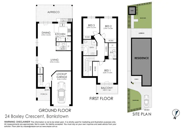 Floorplan of Homely semi-detached listing, 24 Boxley Crescent, Bankstown NSW 2200