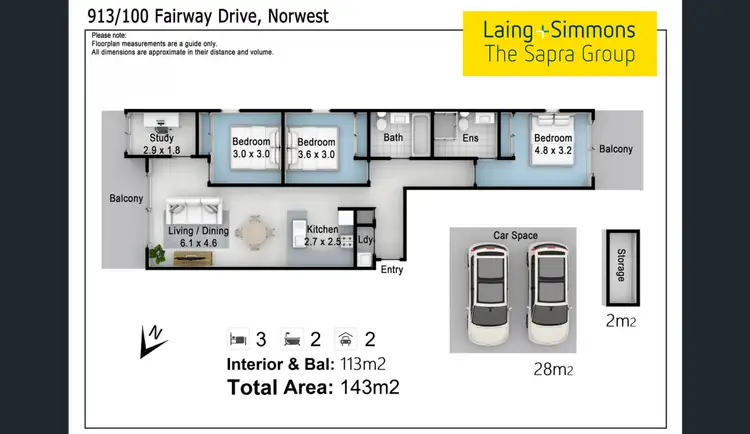 Floorplan of Homely unit listing, 913/100 Fairway Drive, Norwest NSW 2153