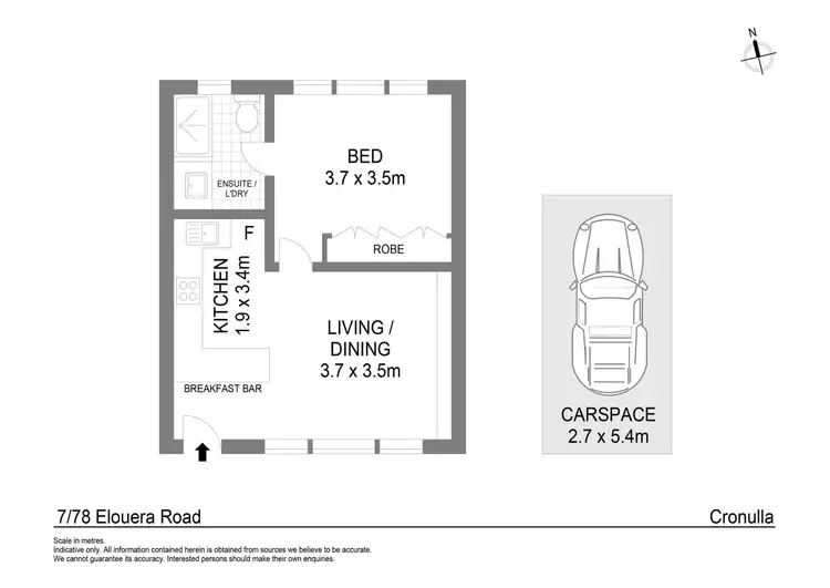 Floorplan of Homely apartment listing, 7/78 Elouera Road, Cronulla NSW 2230