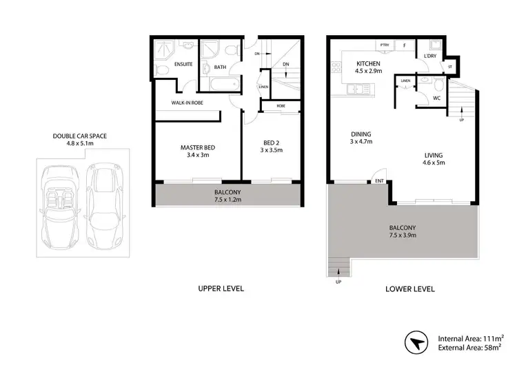Floorplan of Homely townhouse listing, 5/92 John Whiteway Drive, Gosford NSW 2250