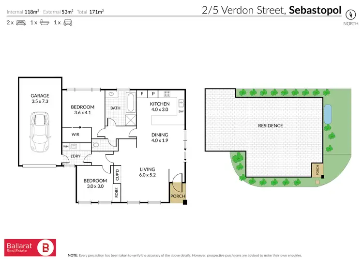 Floorplan of Homely unit listing, 2/5 Verdon Street, Sebastopol VIC 3356