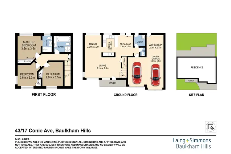 Floorplan of Homely townhouse listing, 43/17 Conie Avenue, Baulkham Hills NSW 2153