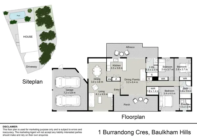 Floorplan of Homely house listing, 1 Burrandong Crescent, Baulkham Hills NSW 2153
