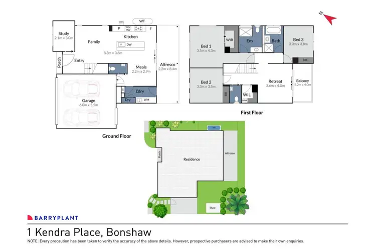Floorplan of Homely house listing, 1 Kendra Place, Bonshaw VIC 3352