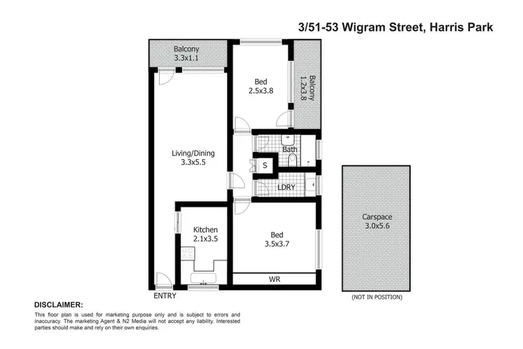 Floorplan of Homely apartment listing, 3/51-53 Wigram Street, Harris Park NSW 2150