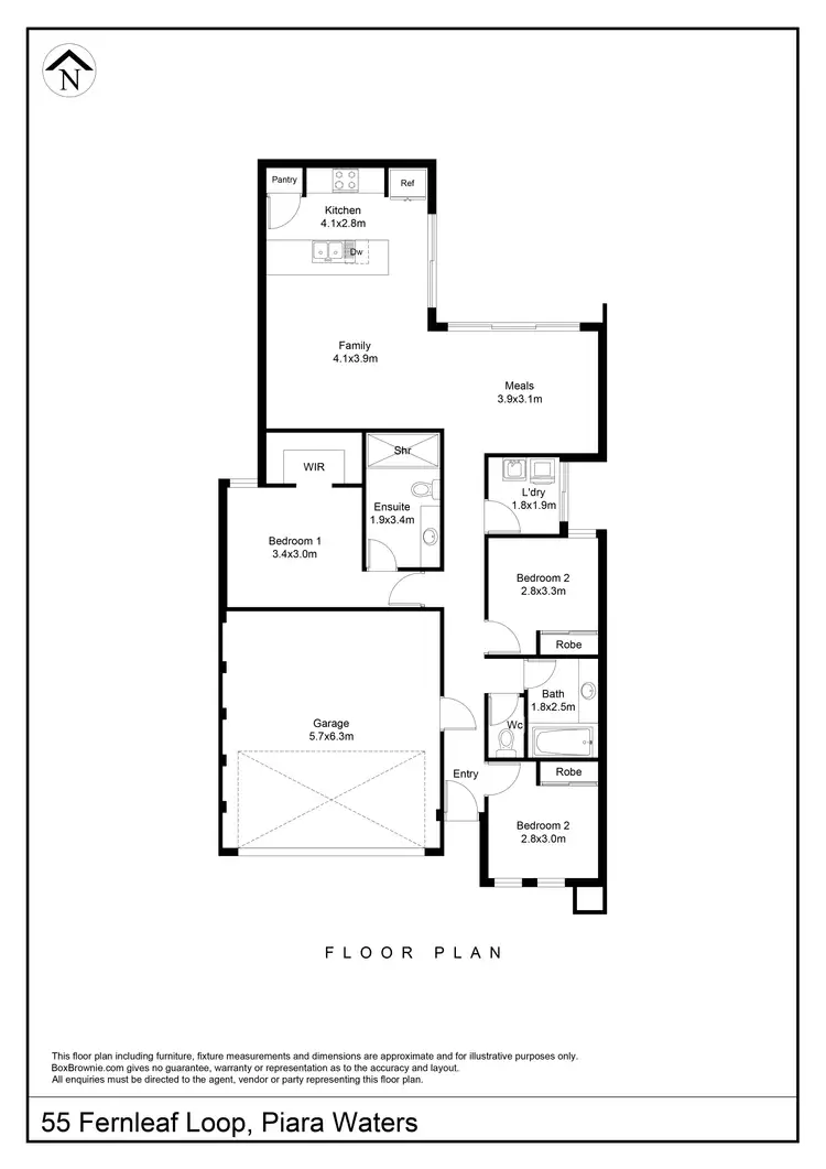 Floorplan of Homely house listing, 55 Fernleaf Loop, Piara Waters WA 6112