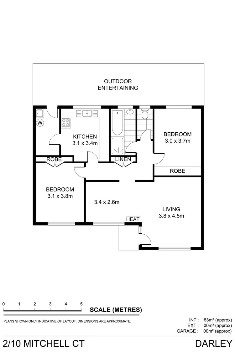 Floorplan of Homely unit listing, 2/10 Mitchell Court, Darley VIC 3340