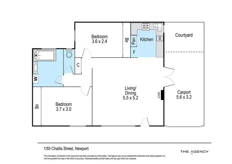 Floorplan of Homely unit listing, 1/55 Challis Street, Newport VIC 3015