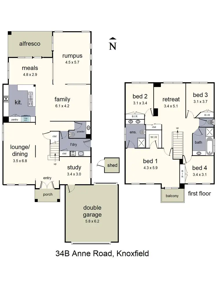 Floorplan of Homely house listing, 34B Anne Road, Knoxfield VIC 3180