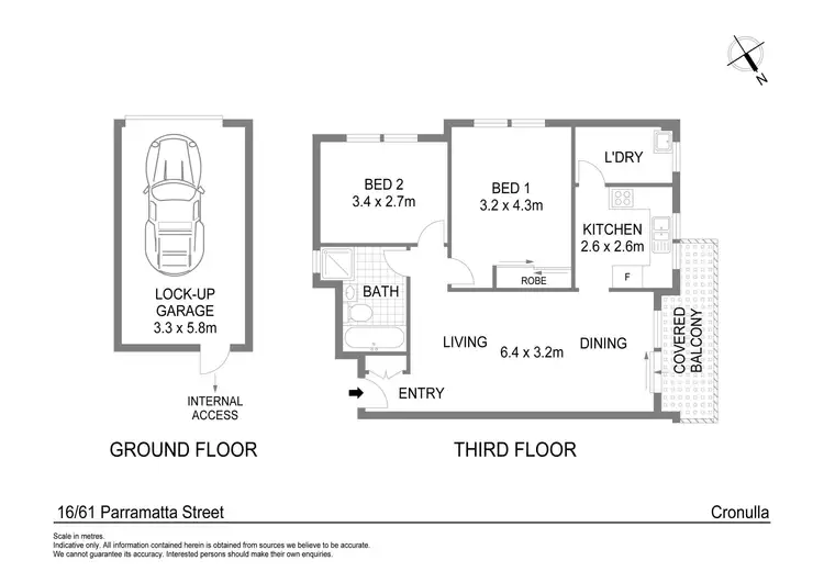 Floorplan of Homely apartment listing, 16/61 Parramatta Street, Cronulla NSW 2230