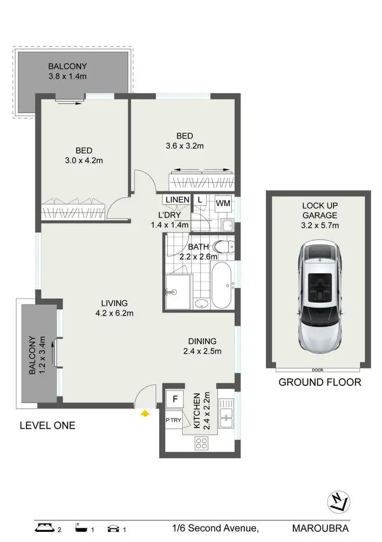 Floorplan of Homely apartment listing, 1/6 Second Avenue, Maroubra NSW 2035