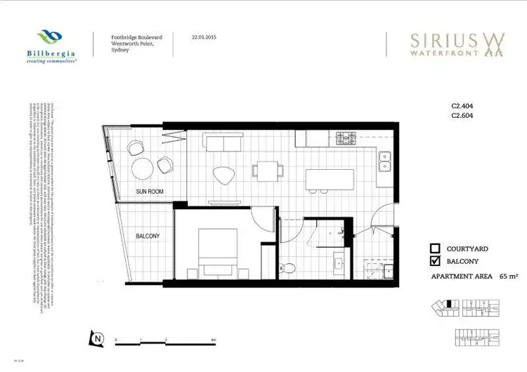 Floorplan of Homely apartment listing, 404/26 Footbridge Boulevard, Wentworth Point NSW 2127