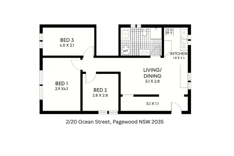 Floorplan of Homely apartment listing, 2/20 Ocean Street, Pagewood NSW 2035