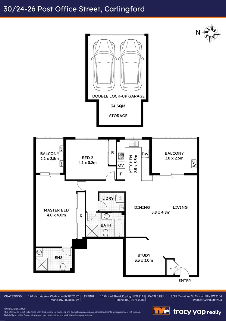 Floorplan of Homely apartment listing, 30/24-26 Post Office Street, Carlingford NSW 2118