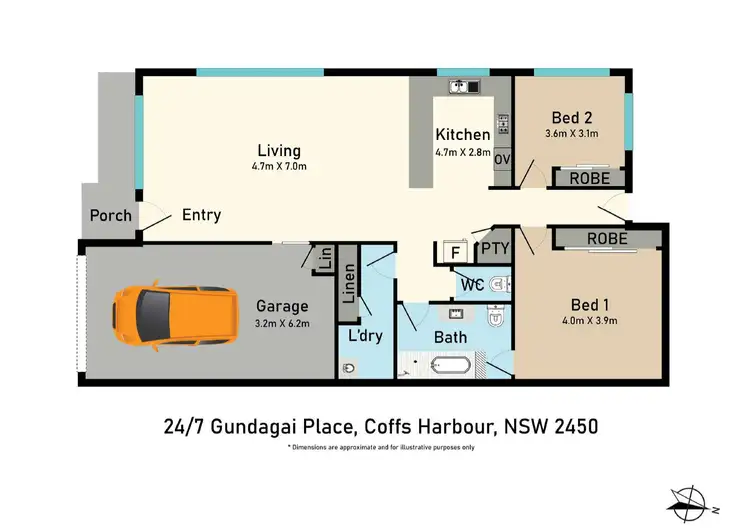 Floorplan of Homely villa listing, 24/7 Gundagai Place, Coffs Harbour NSW 2450