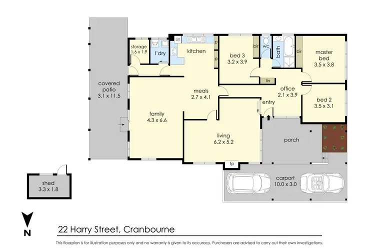 Floorplan of Homely house listing, 22 Harry Street, Cranbourne VIC 3977