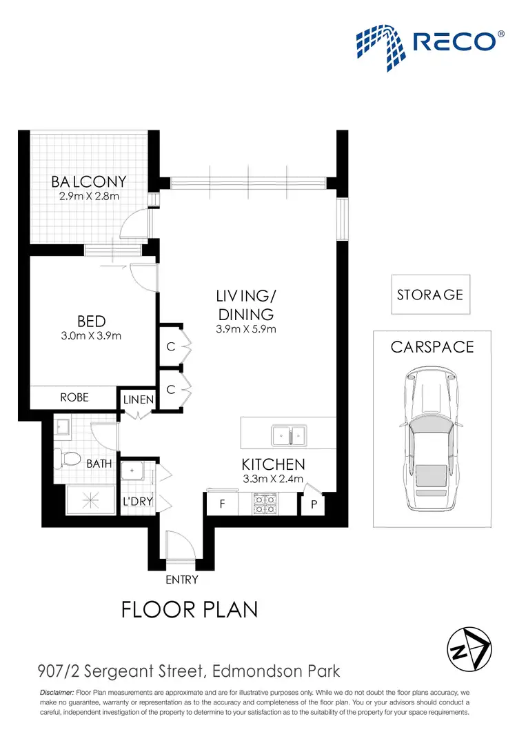 Floorplan of Homely apartment listing, 907/2 Sergeant Street, Edmondson Park NSW 2174