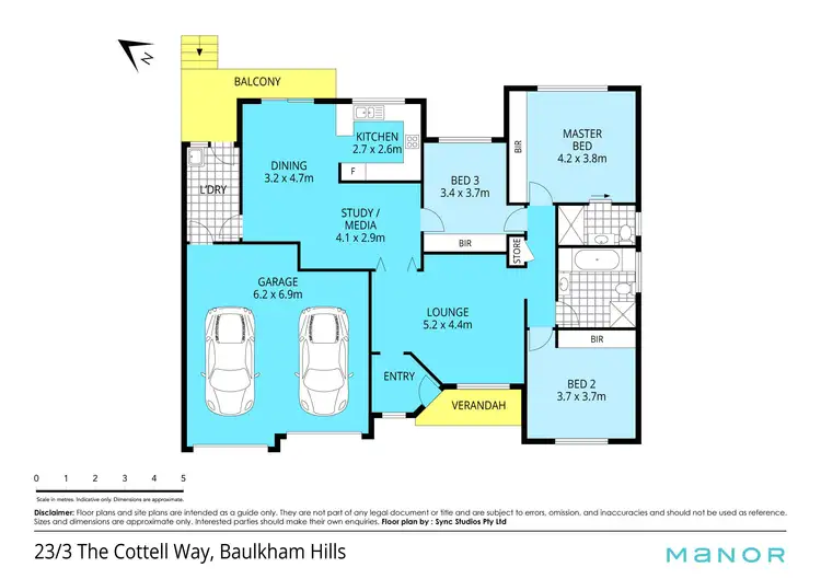 Floorplan of Homely villa listing, 23/3 The Cottell Way, Baulkham Hills NSW 2153