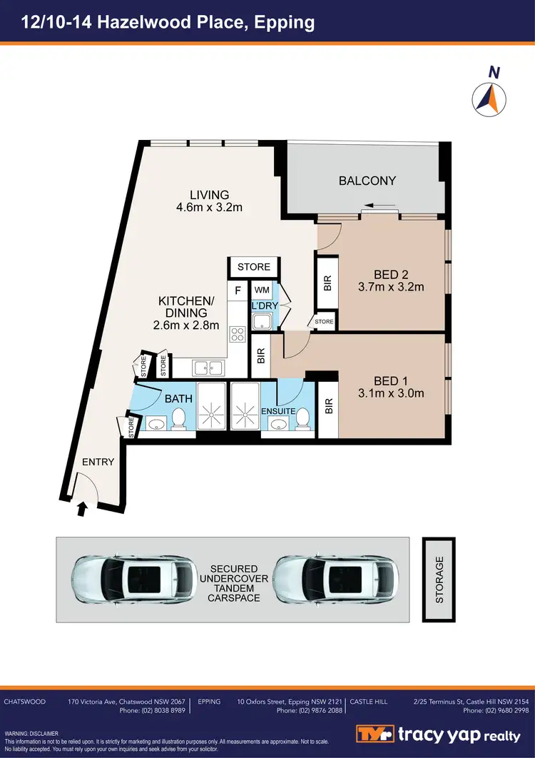 Floorplan of Homely apartment listing, 12/10-14 Hazlewood Place, Epping NSW 2121