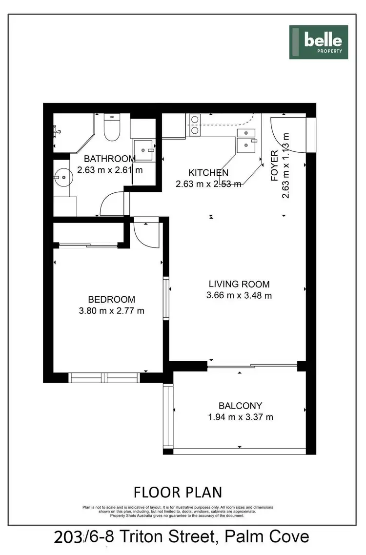 Floorplan of Homely apartment listing, 203/6-8 Triton Street, Palm Cove QLD 4879