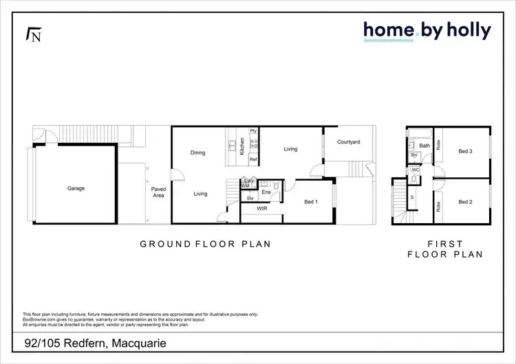 Floorplan of Homely townhouse listing, 92/105 Redfern Street, Macquarie ACT 2614
