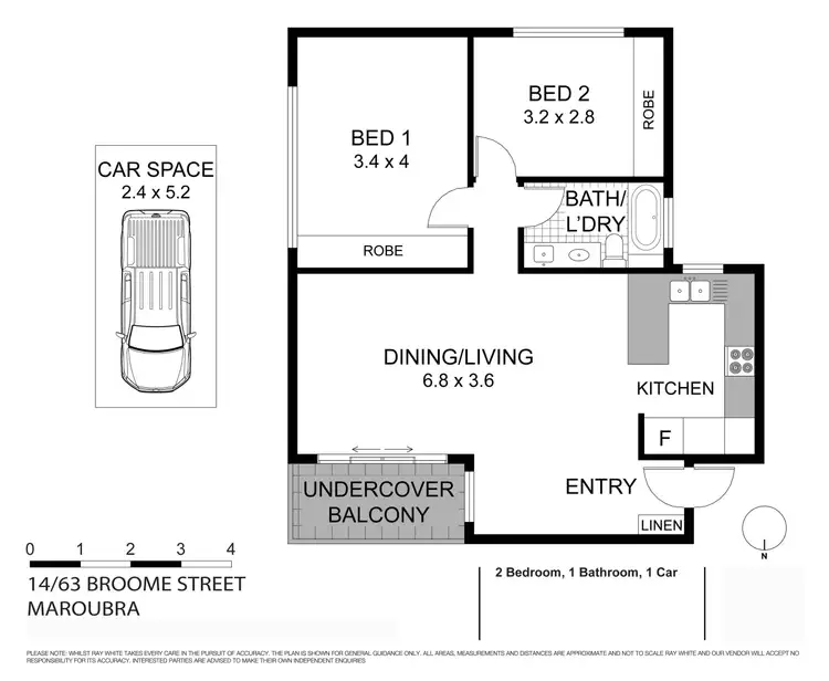 Floorplan of Homely apartment listing, 14/63 Broome Street, Maroubra NSW 2035