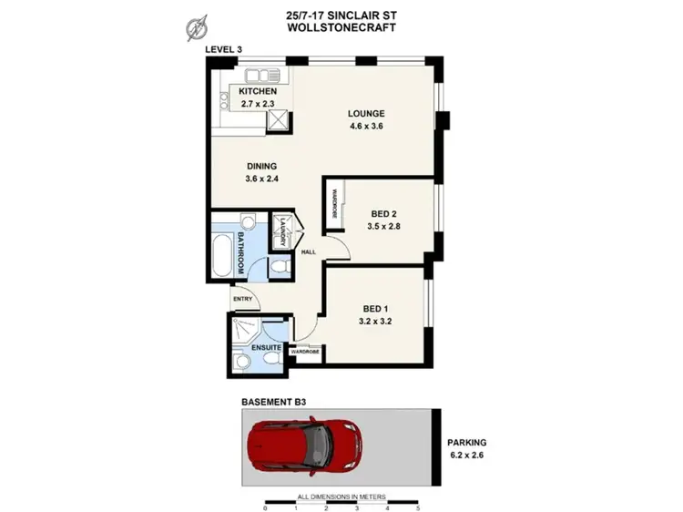 Floorplan of Homely apartment listing, 25/7-17 Sinclair Street, Wollstonecraft NSW 2065