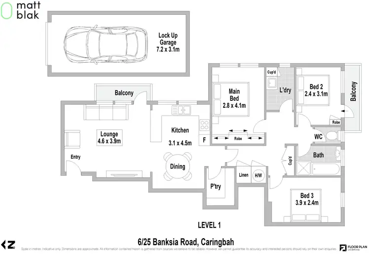 Floorplan of Homely apartment listing, 6/25 Banksia Road, Caringbah NSW 2229