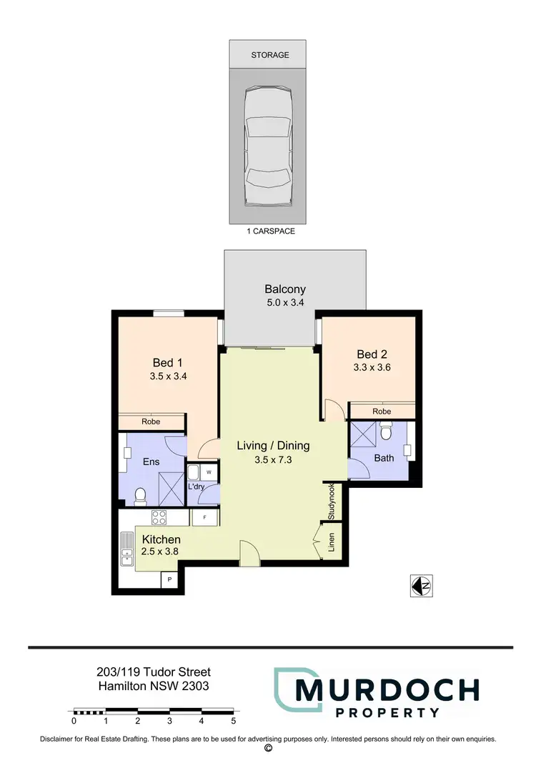 Floorplan of Homely apartment listing, 203/119 Tudor Street, Hamilton NSW 2303