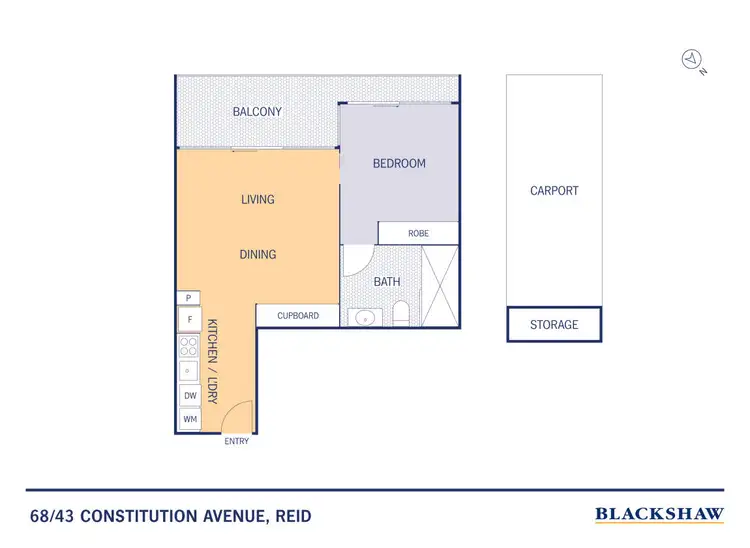 Floorplan of Homely apartment listing, 68/43 Constitution Avenue, Reid ACT 2612