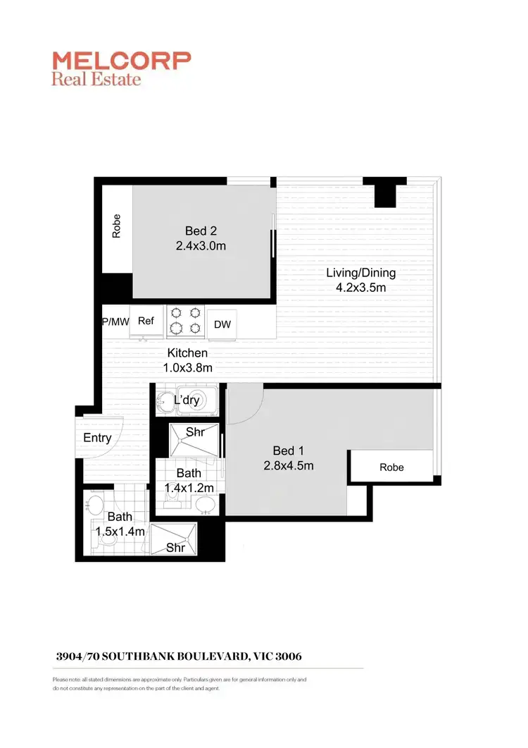 Floorplan of Homely apartment listing, 3904/70 Southbank Boulevard, Southbank VIC 3006