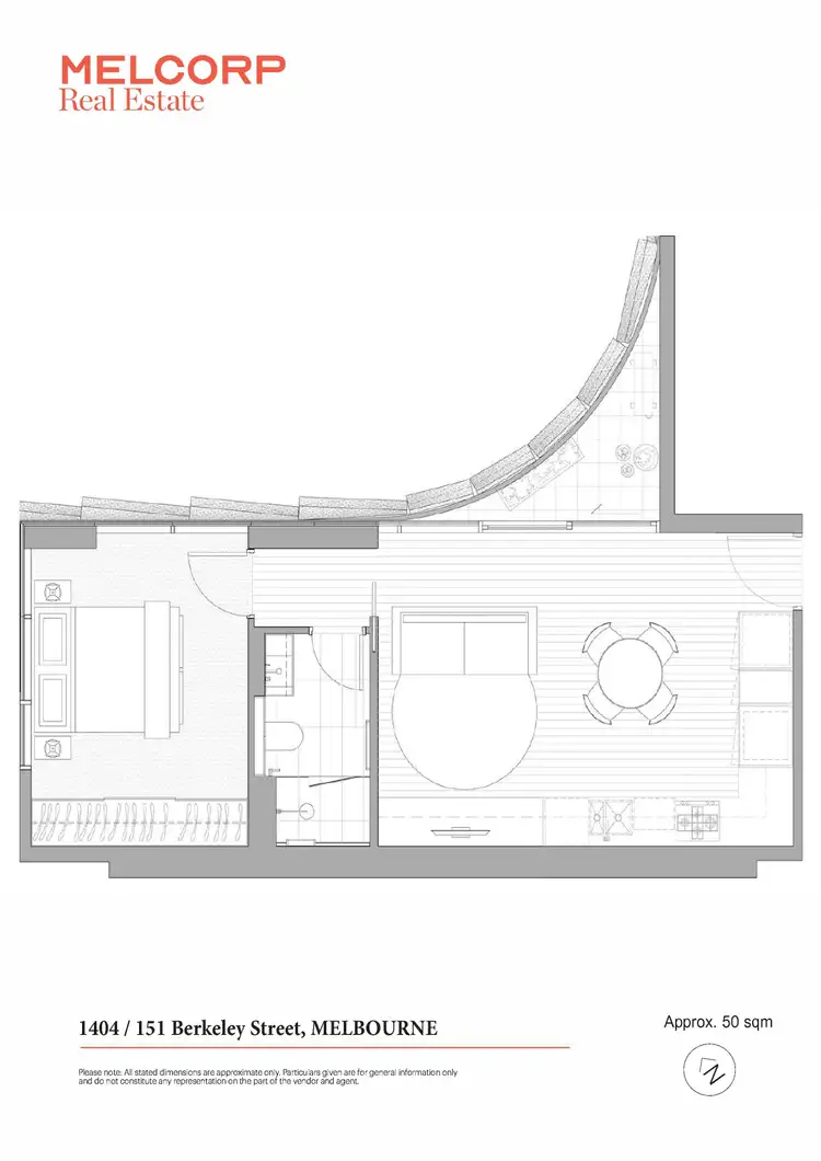 Floorplan of Homely apartment listing, 1404/151 Berkeley Street, Melbourne VIC 3000