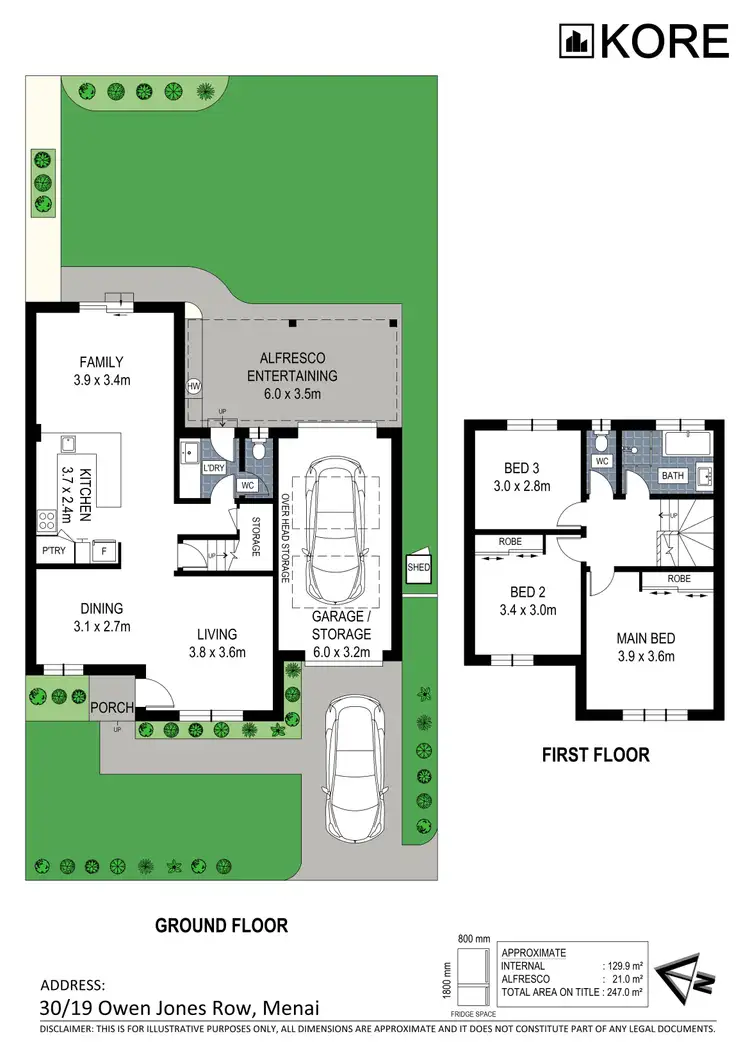 Floorplan of Homely townhouse listing, 30/19 Owen Jones Row, Menai NSW 2234