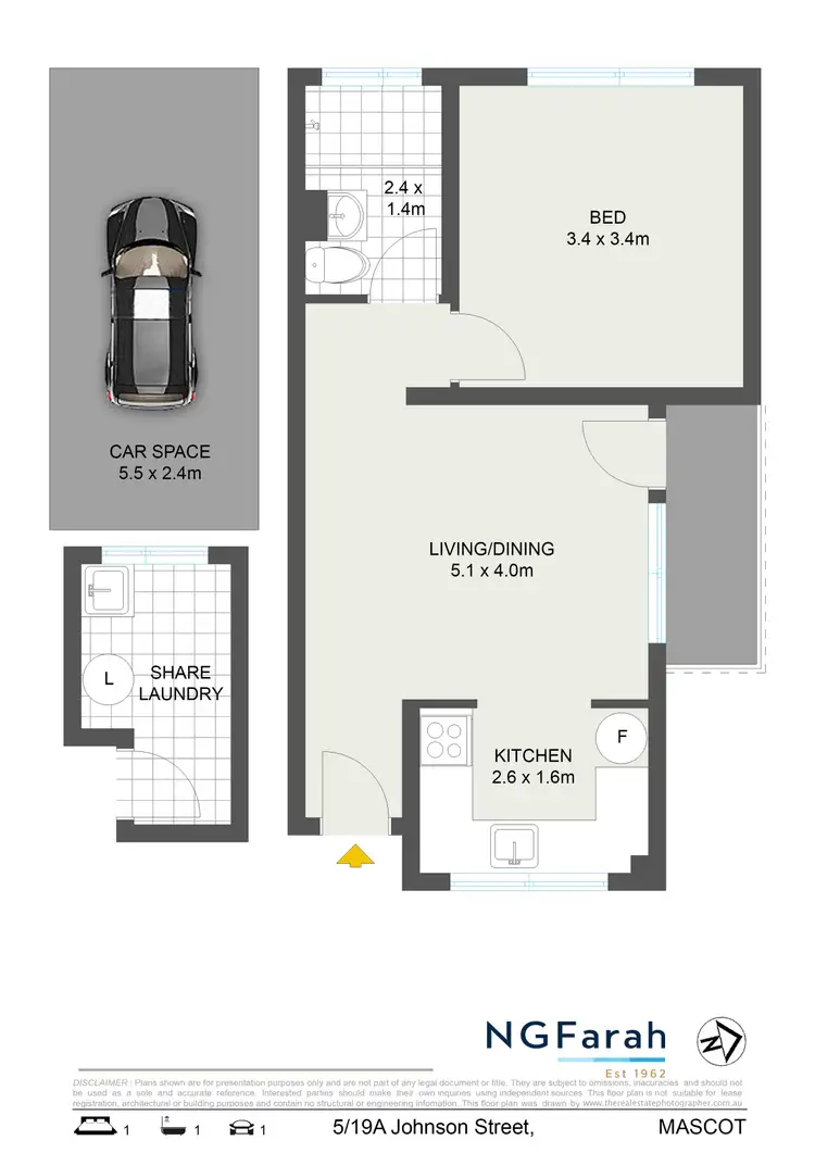 Floorplan of Homely apartment listing, 5/19A Johnson Street, Mascot NSW 2020
