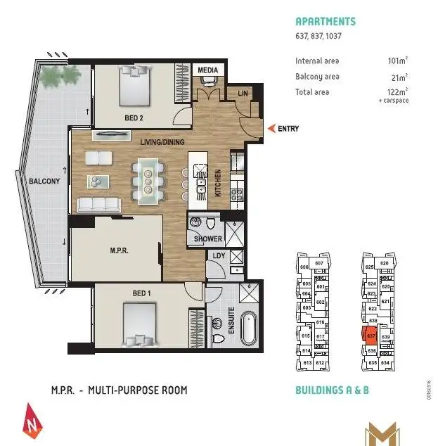 Floorplan of Homely apartment listing, 637/6 Etherden Walk, Mascot NSW 2020