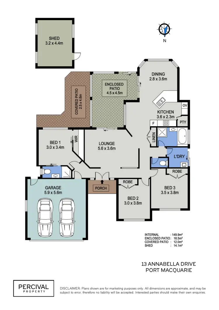 Floorplan of Homely house listing, 13 Annabella Drive, Port Macquarie NSW 2444