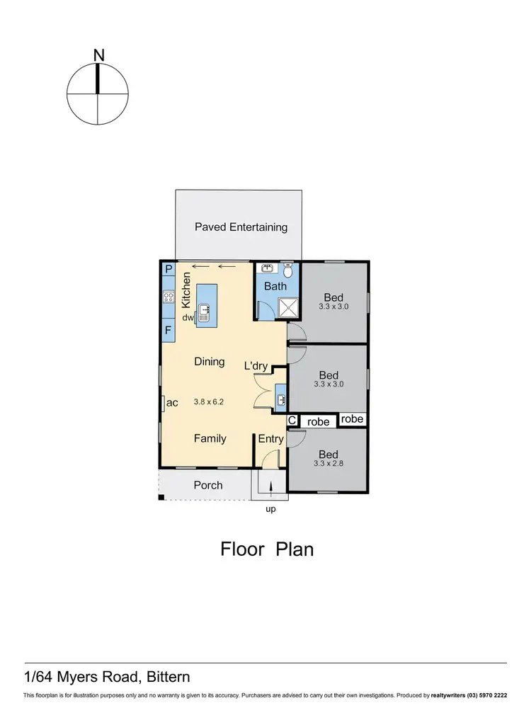 Floorplan of Homely unit listing, 1/64 Myers Road, Bittern VIC 3918