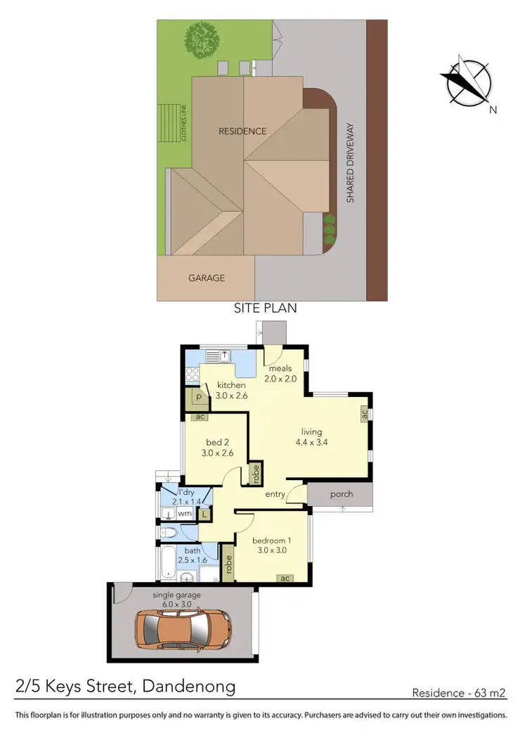 Floorplan of Homely unit listing, 2/5 Keys Street, Dandenong VIC 3175