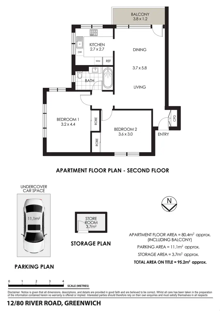 Floorplan of Homely apartment listing, 12/80 River Road, Greenwich NSW 2065