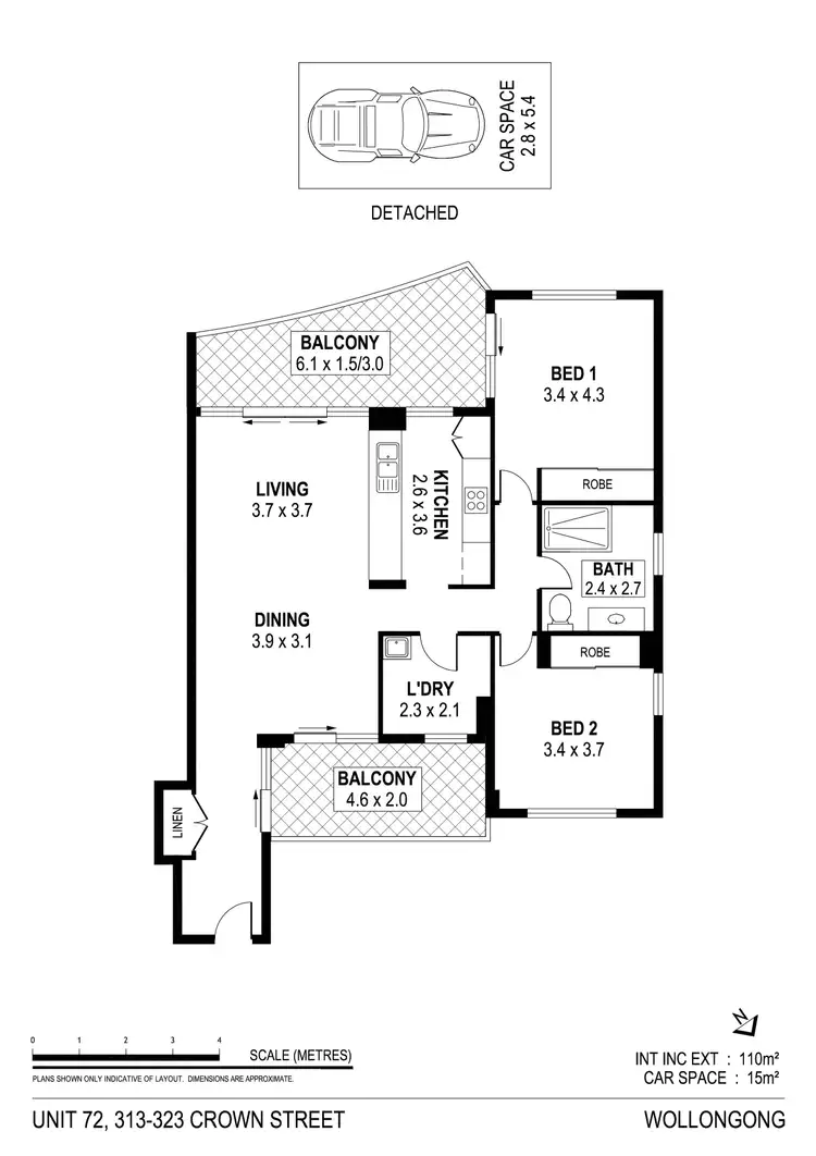 Floorplan of Homely apartment listing, 72/313 Crown Street, Wollongong NSW 2500